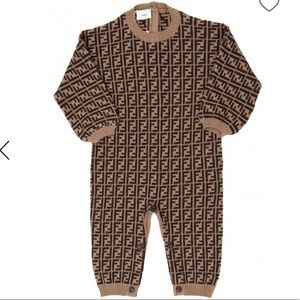 Fendi romper in brown monogram with ears